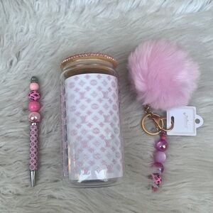 Beaded Stylus Pen ,Keychain ,Glass Can 16  Oz